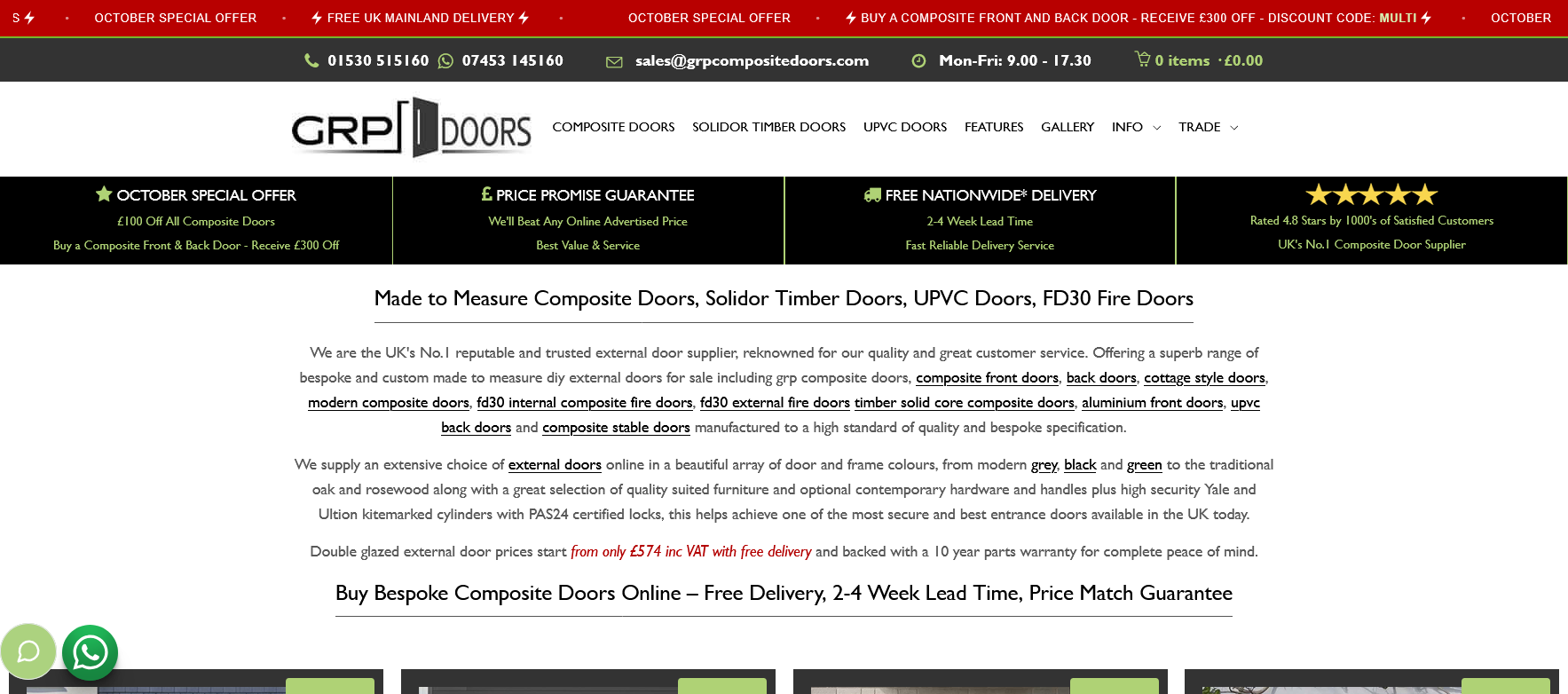 GRP Composite Doors UK Website Screenshot 001