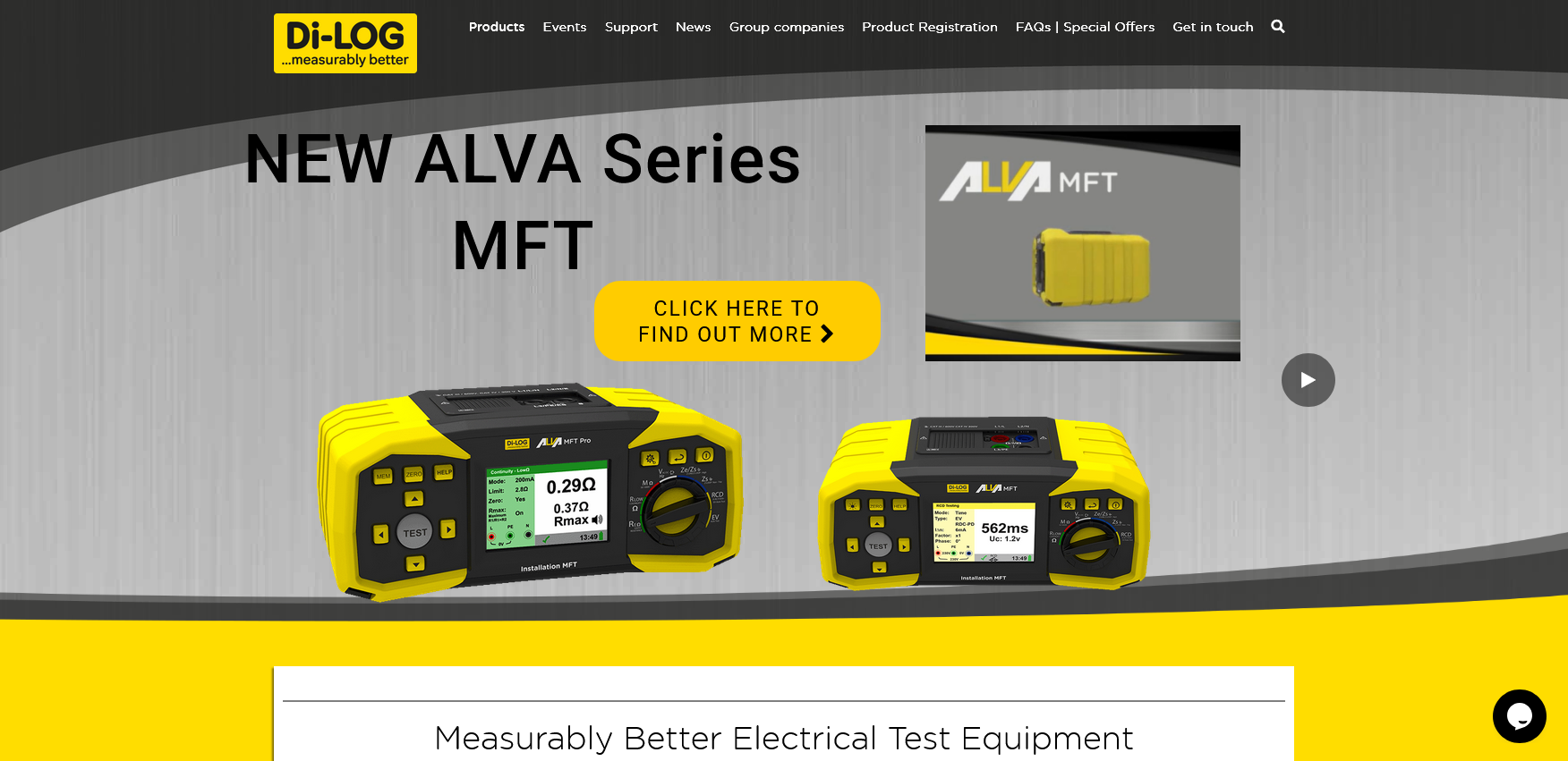 Di-Log Test Equipment Website Screenshot 001