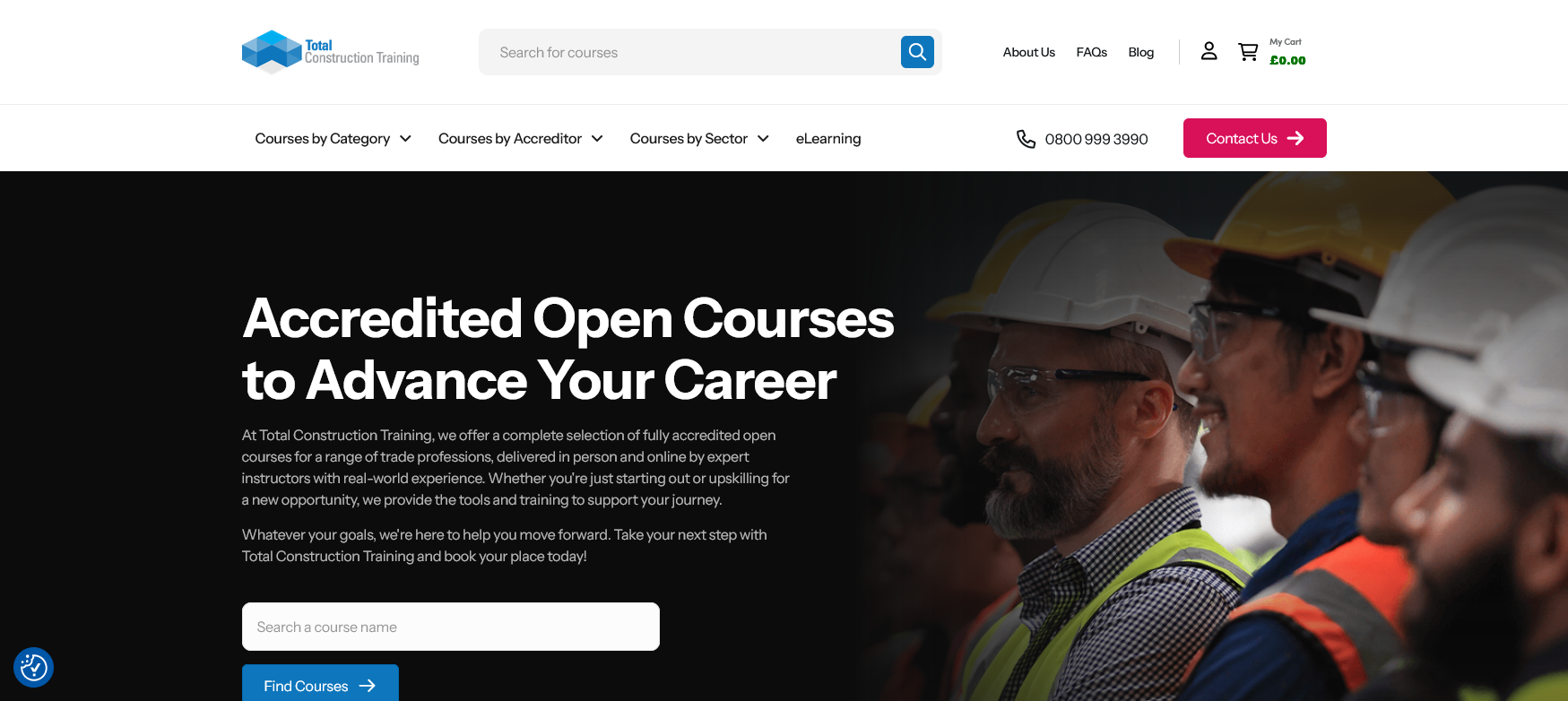 Total Construction Training Ltd Website Screenshot 001