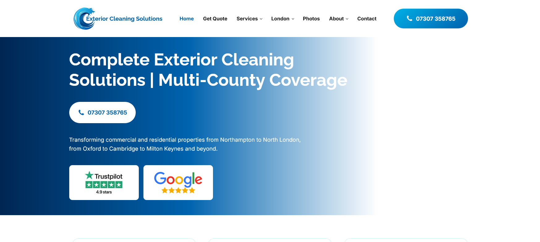 Exterior Cleaning Services Website Screenshot 001