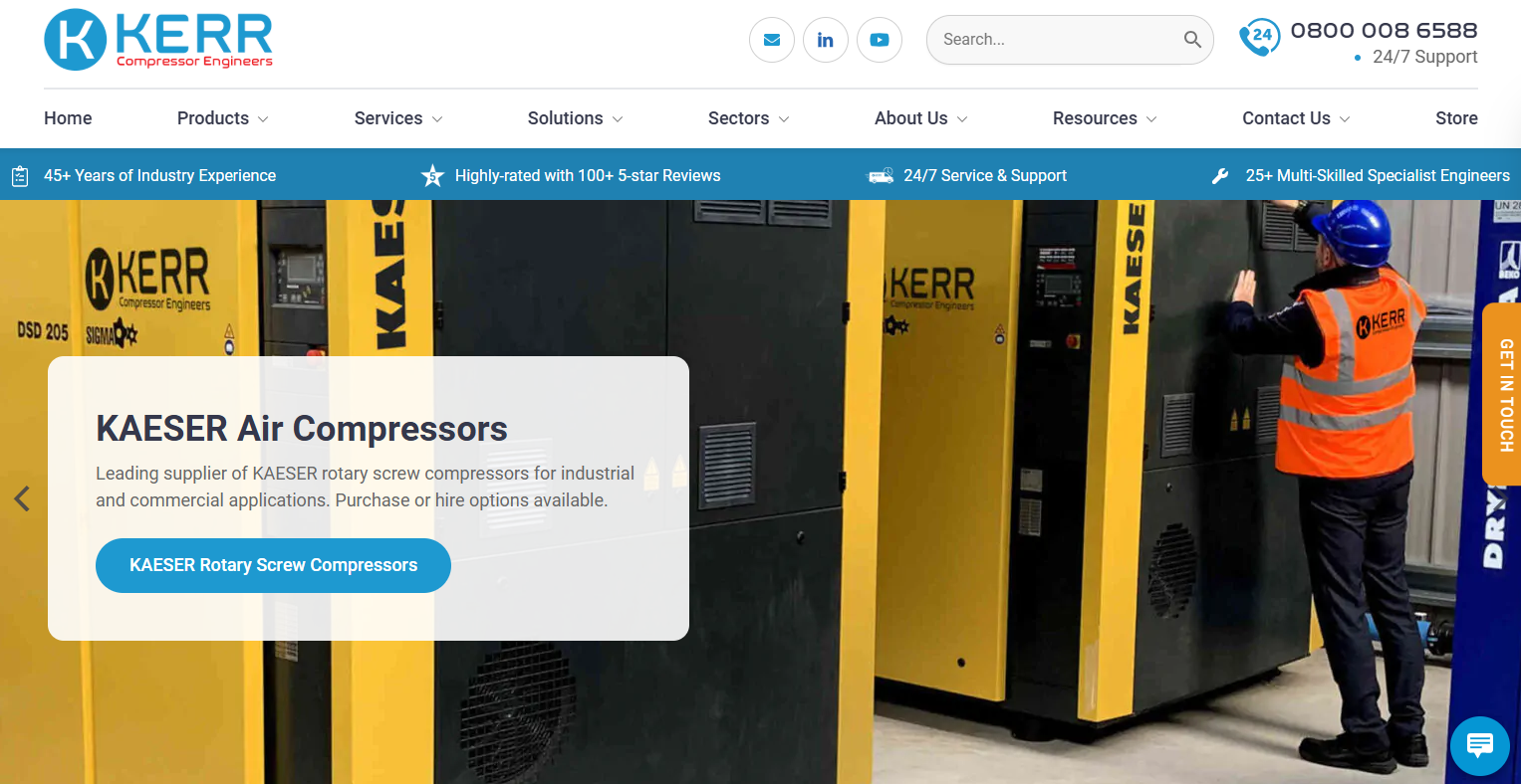 Kerr Compressor Engineers Website Screenshot 001
