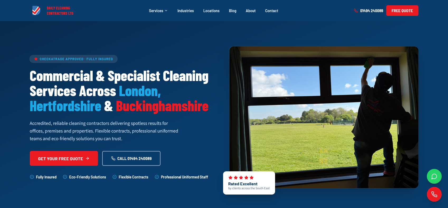 Daily Cleaning Contractors Ltd Website Screenshot 001