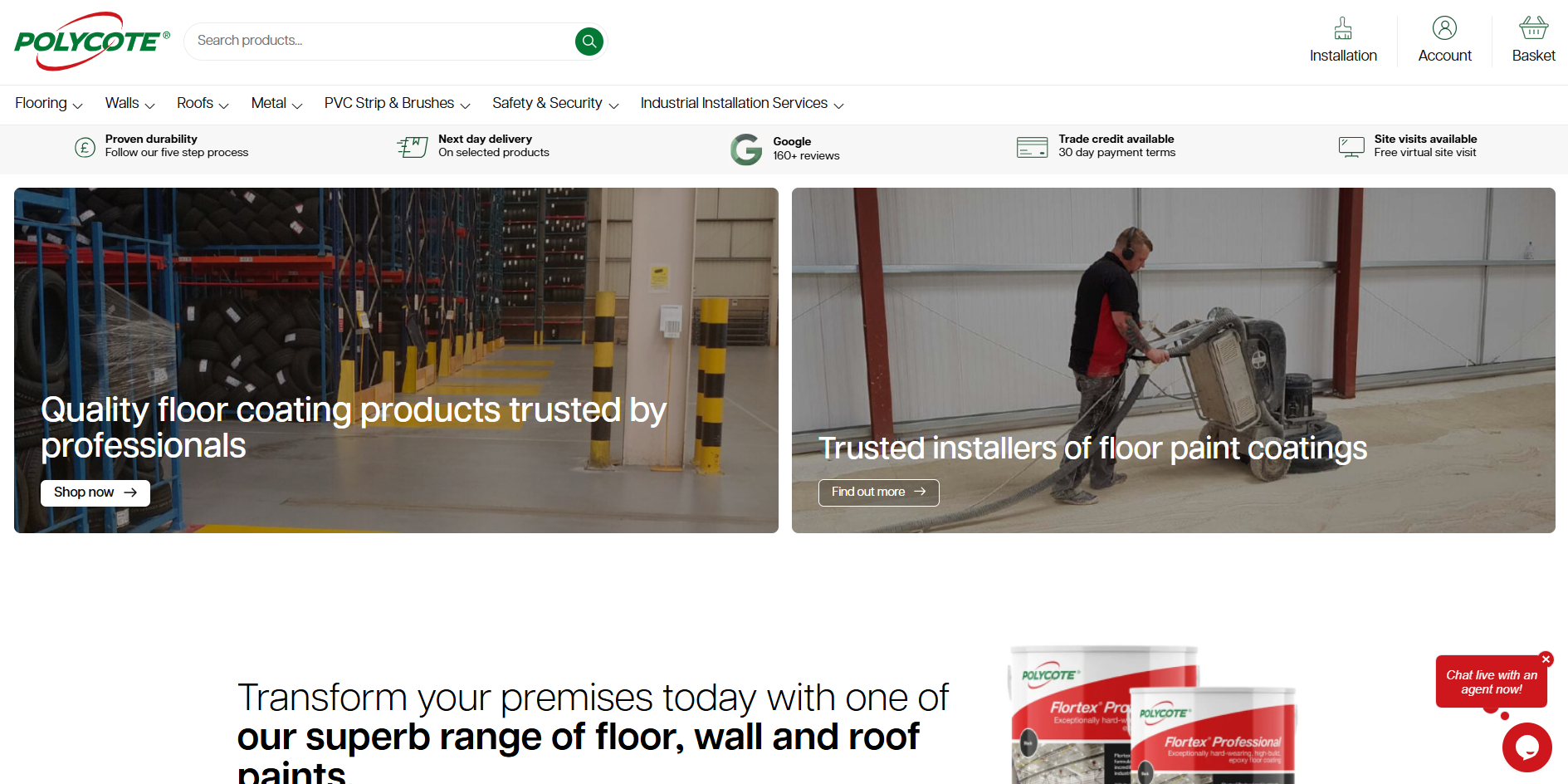 Polycote website homepage