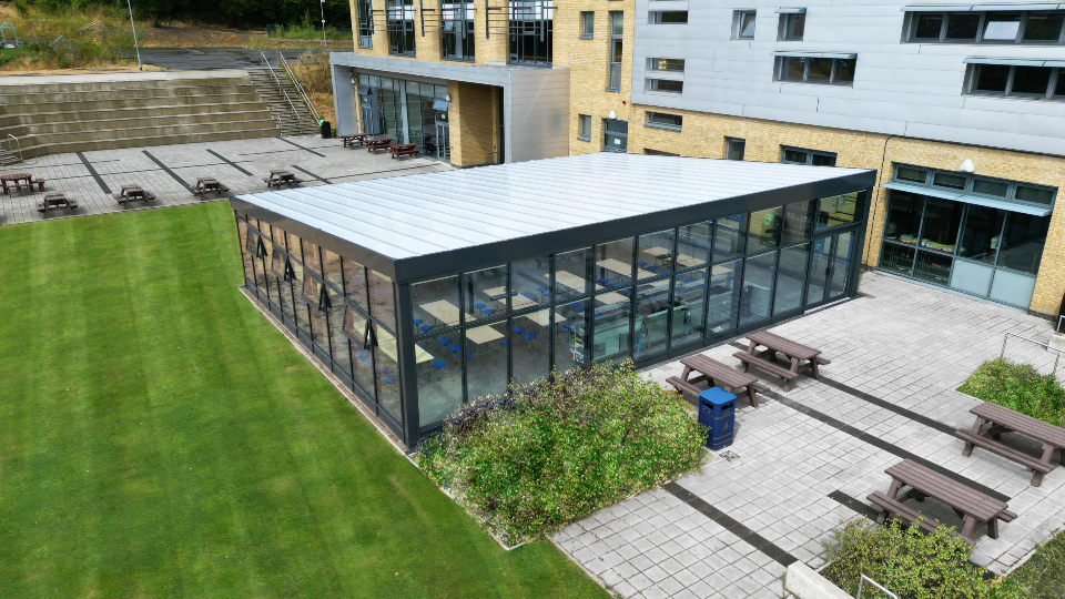 reate practical outdoor eating areas with A&S Landscape dining canopies for schools.