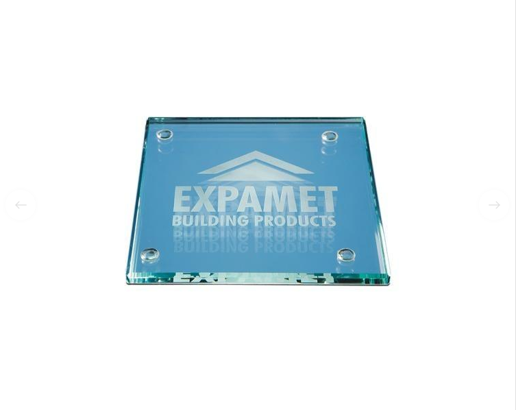 10cm JADE GLASS SQUARE COASTER