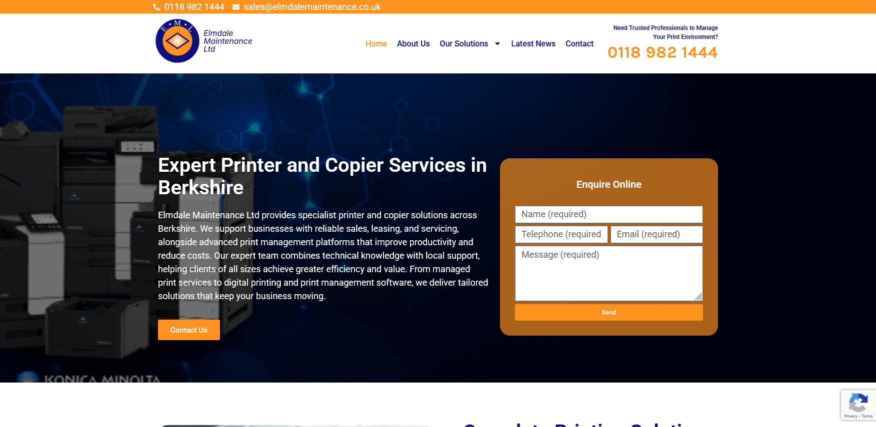Elmdale Maintenance Ltd Website Screenshot 001