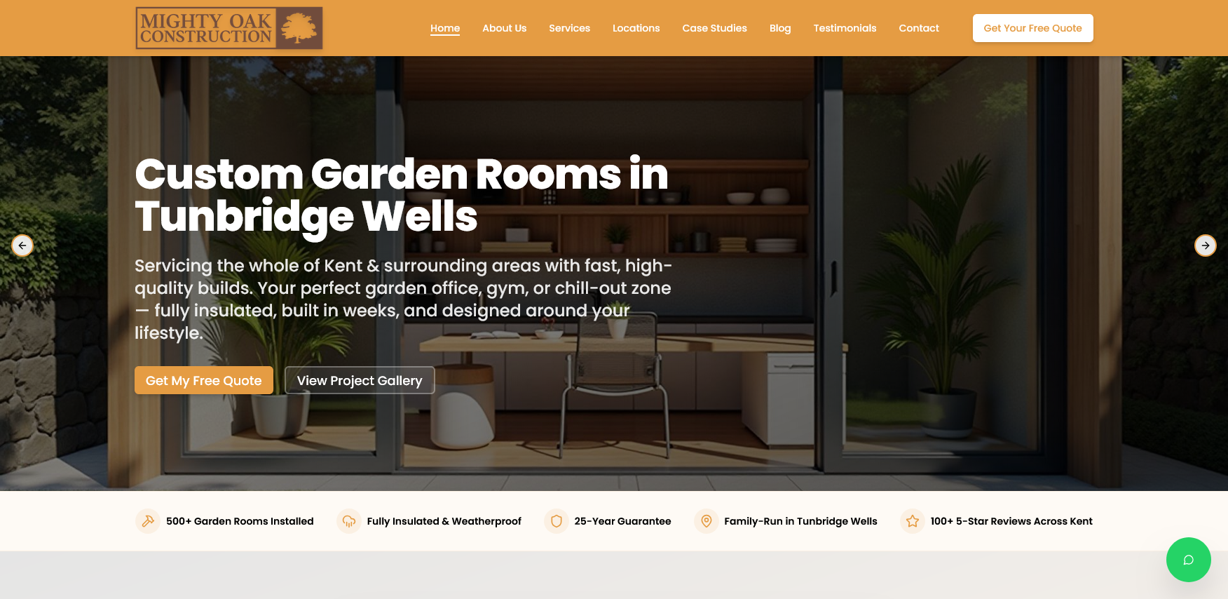 Mighty Oak Construction Website Screenshot 001