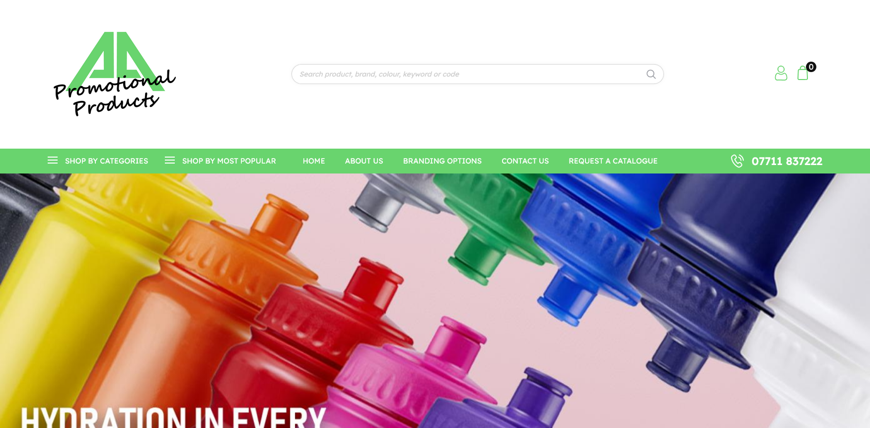 AA Promotional Products Website Screenshot 001