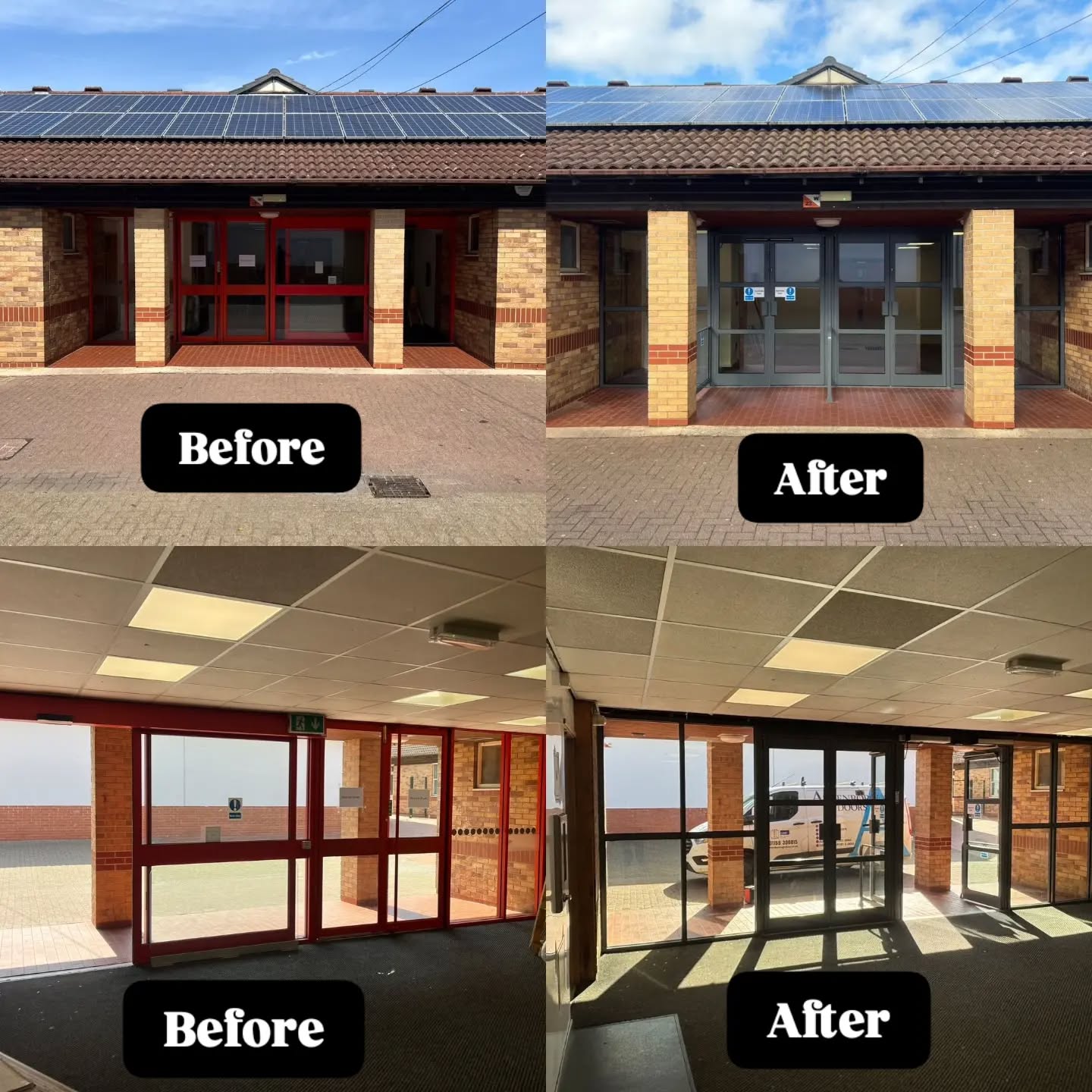 Before and after aluminium doors