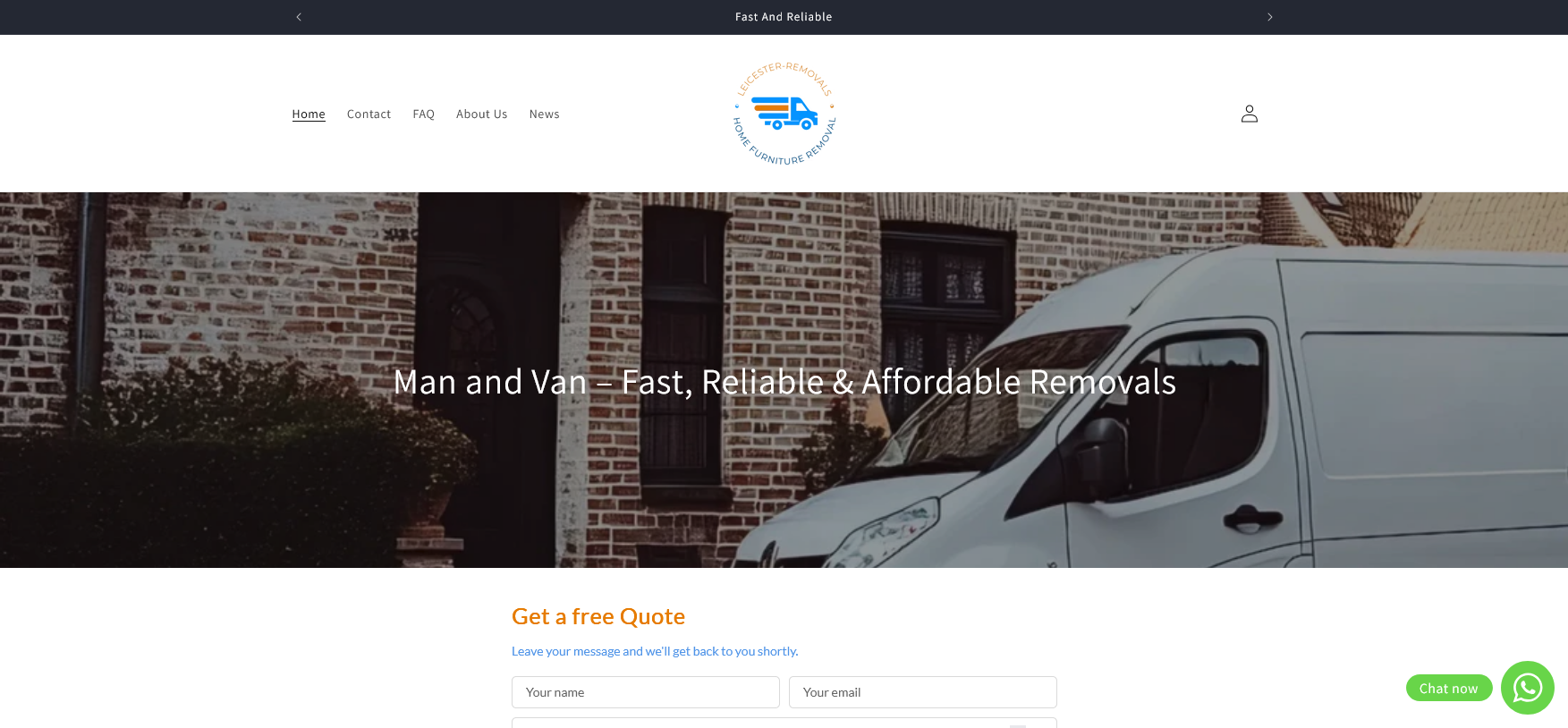 Leicester Removals Website Screenshot 001