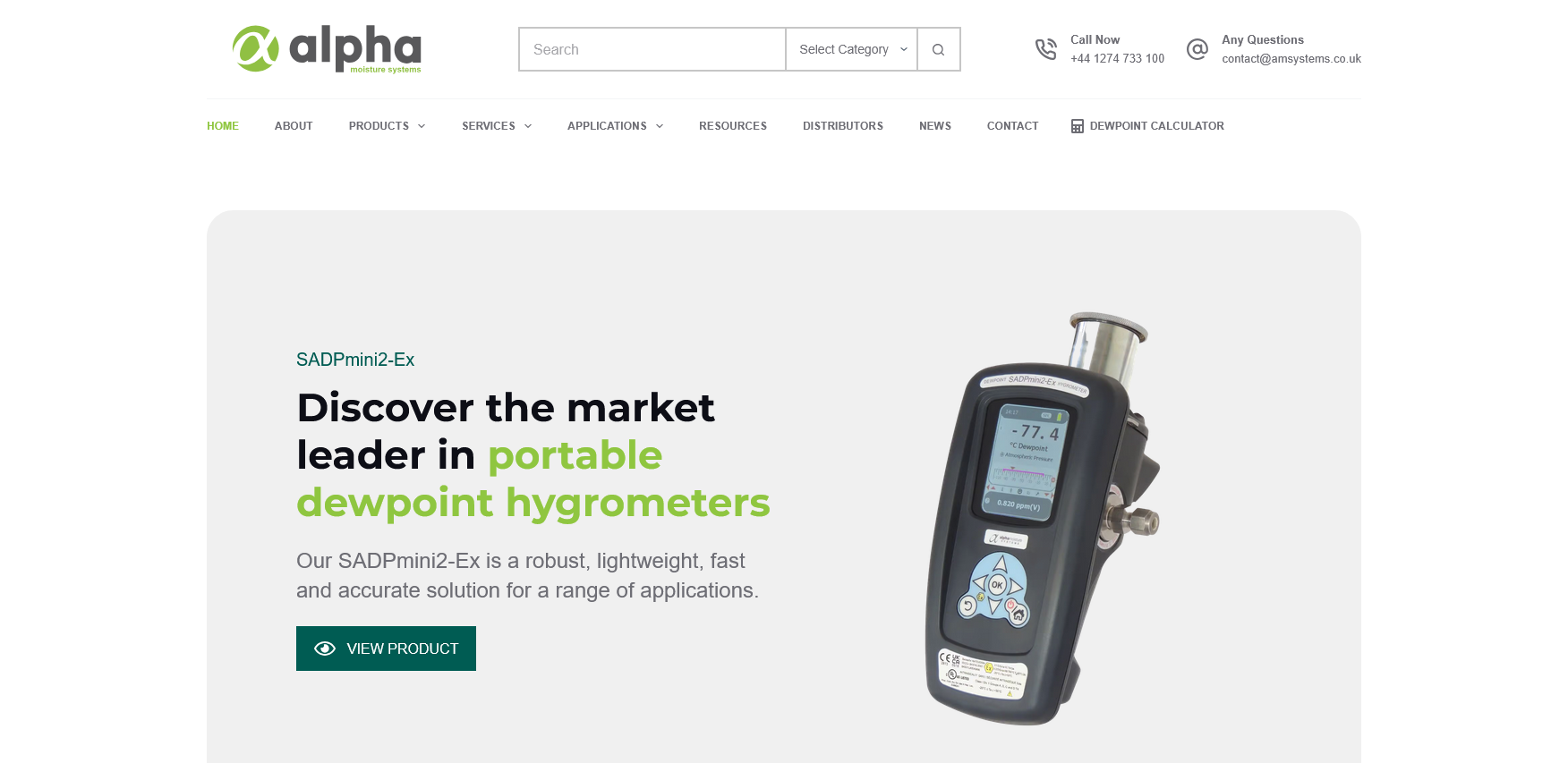 Alpha Moisture Systems Website Screenshot 001