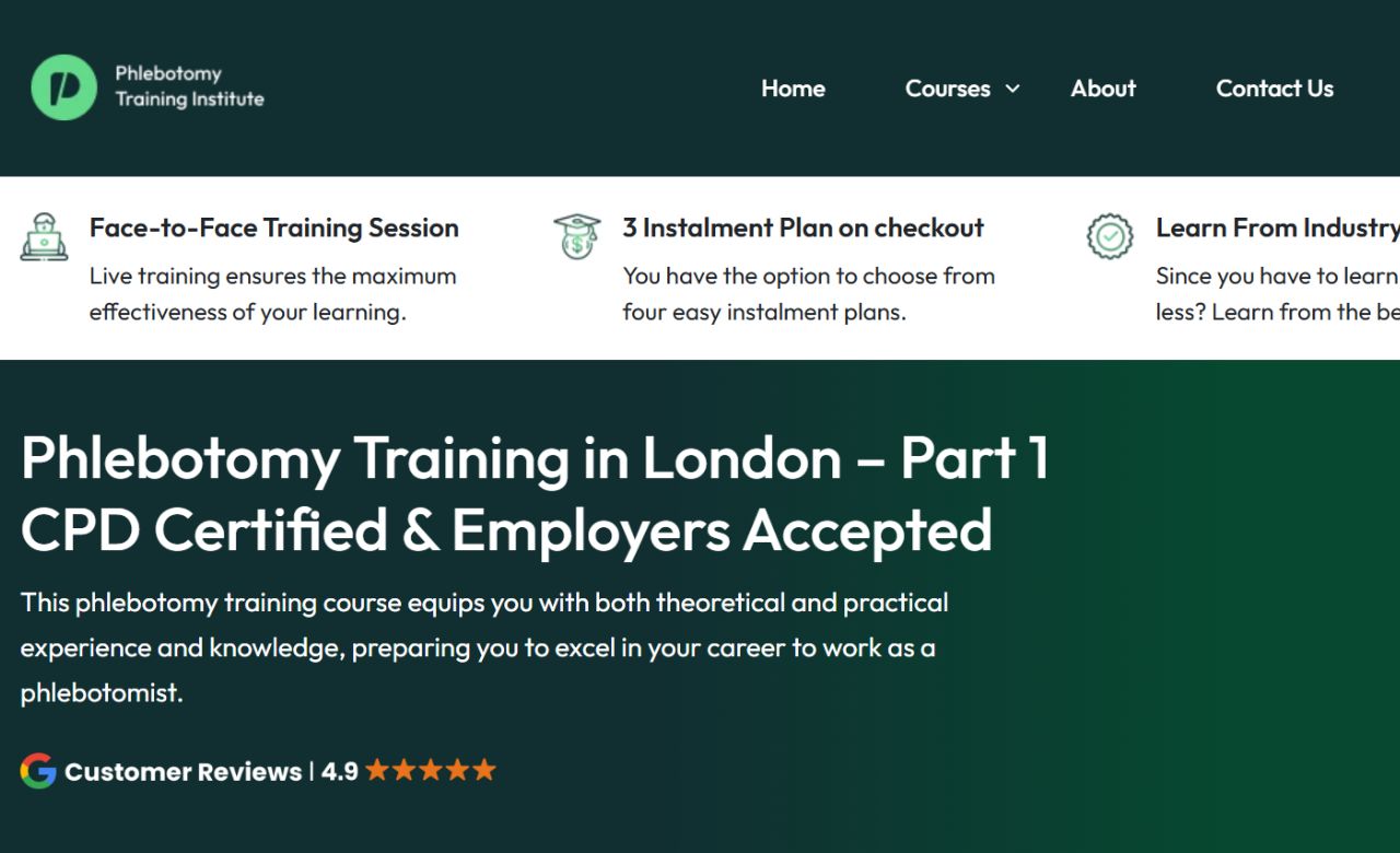 phlebotomy training london page image