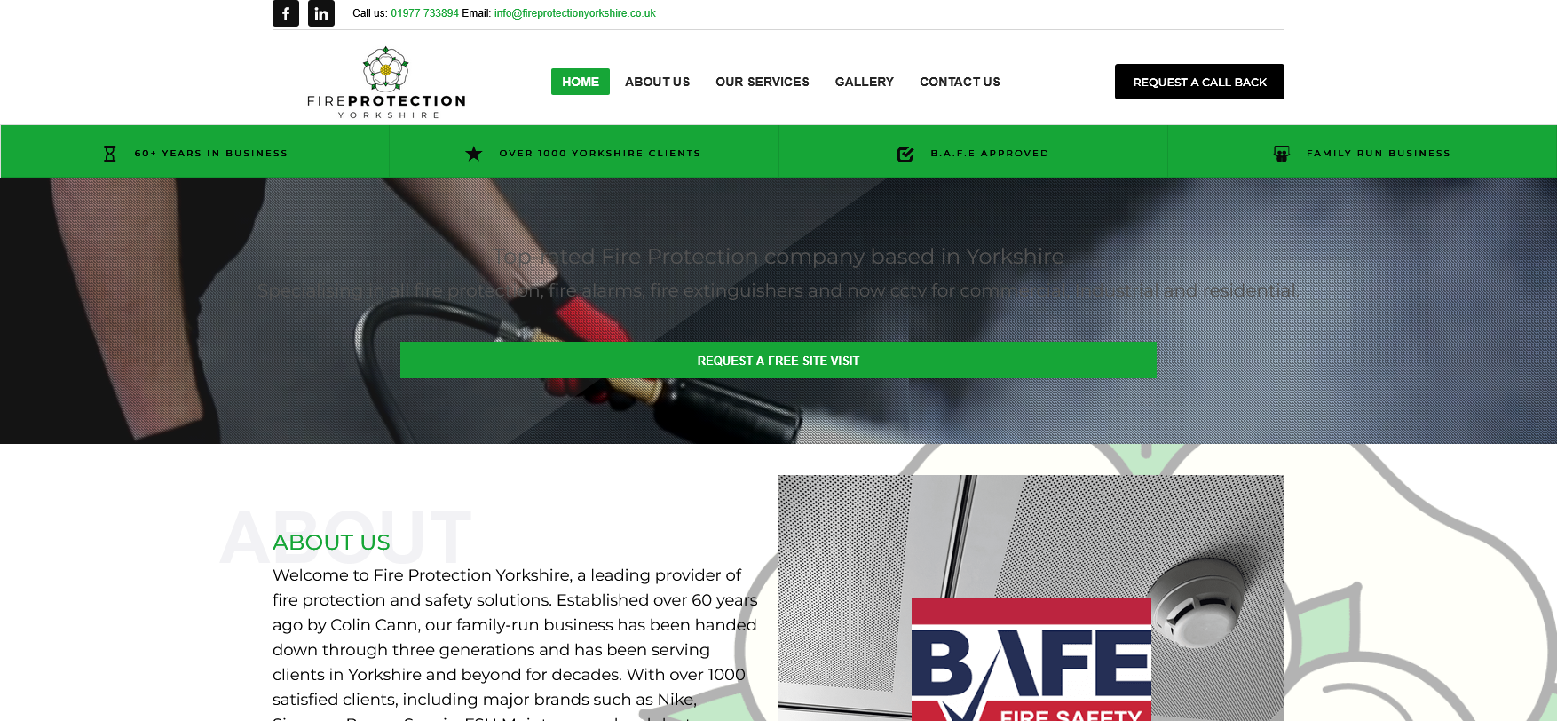Fire Protection Yorkshire Ltd Website Screenshot 001