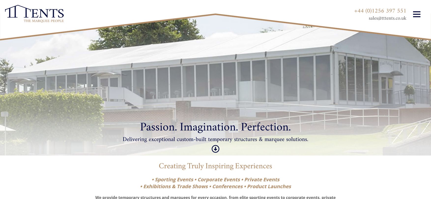 TT Tents Website Screenshot 001