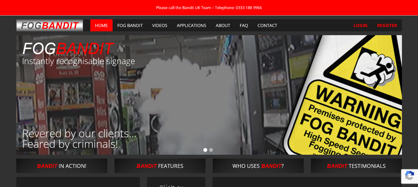 Fog Bandit UK Ltd Website Screenshot 001