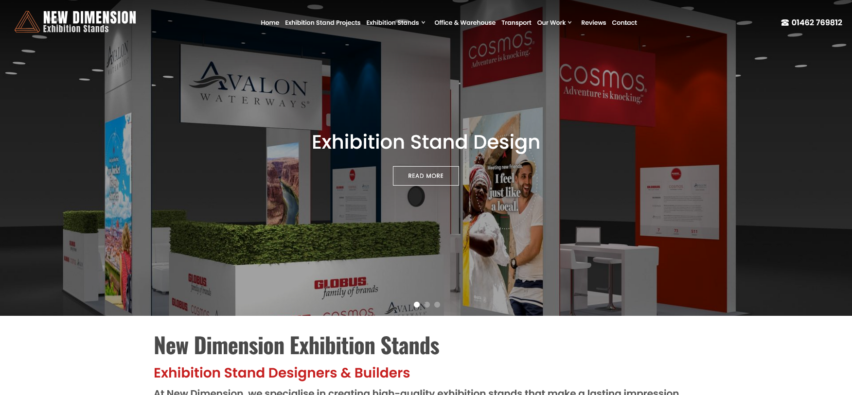 New Dimension Exhibitions Ltd Website Screenshot 001
