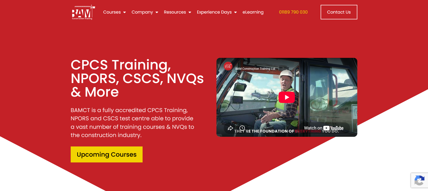 BAM Construction Training Website Screenshot 001