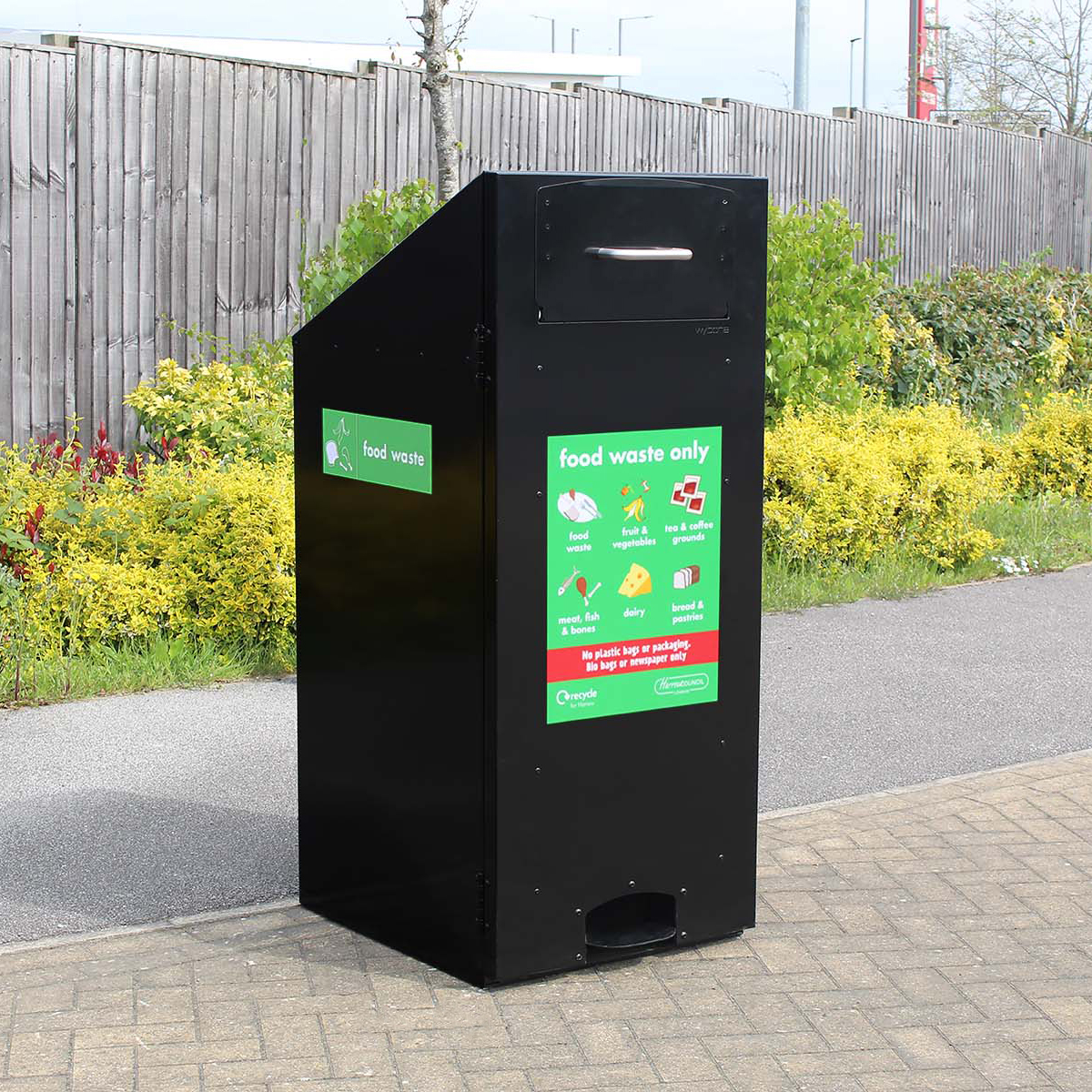 Artemis Wheelie Bin Cover. Food waste artwork