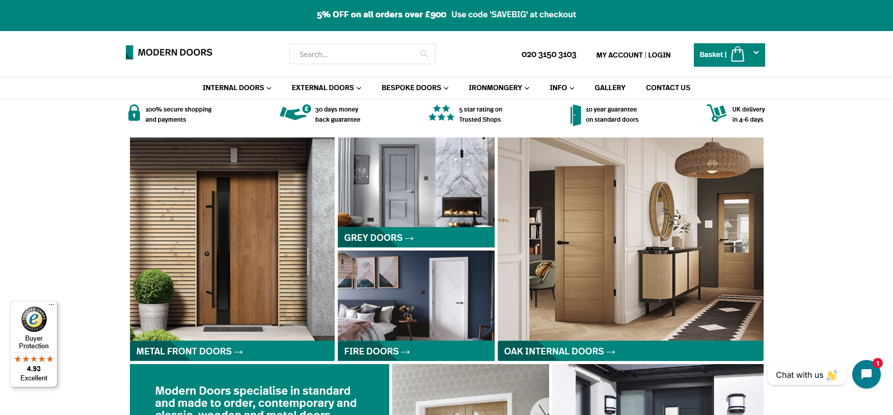Modern Doors Ltd Website Screenshot 001