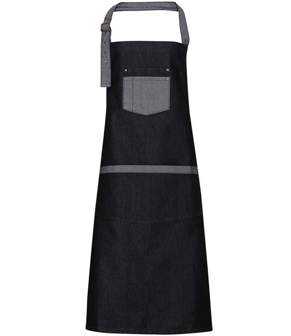Contrast Denim Bib Apron