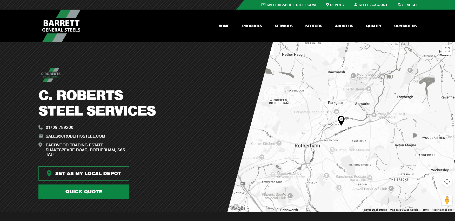 C Roberts Steel Services Ltd Website Screenshot 001