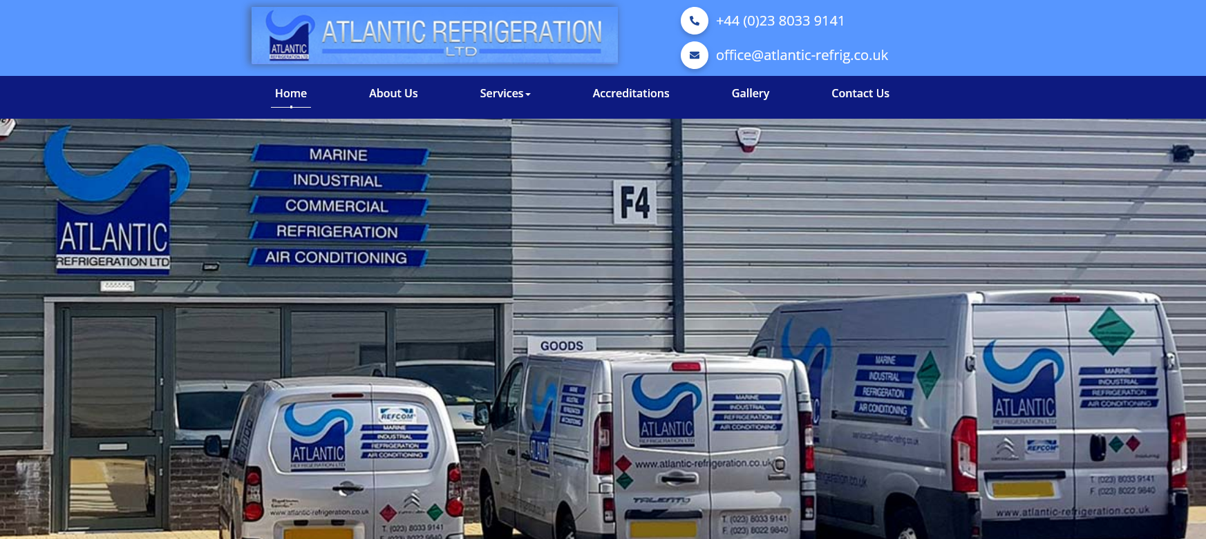 Atlantic Refrigeration Ltd Website Screenshot 001