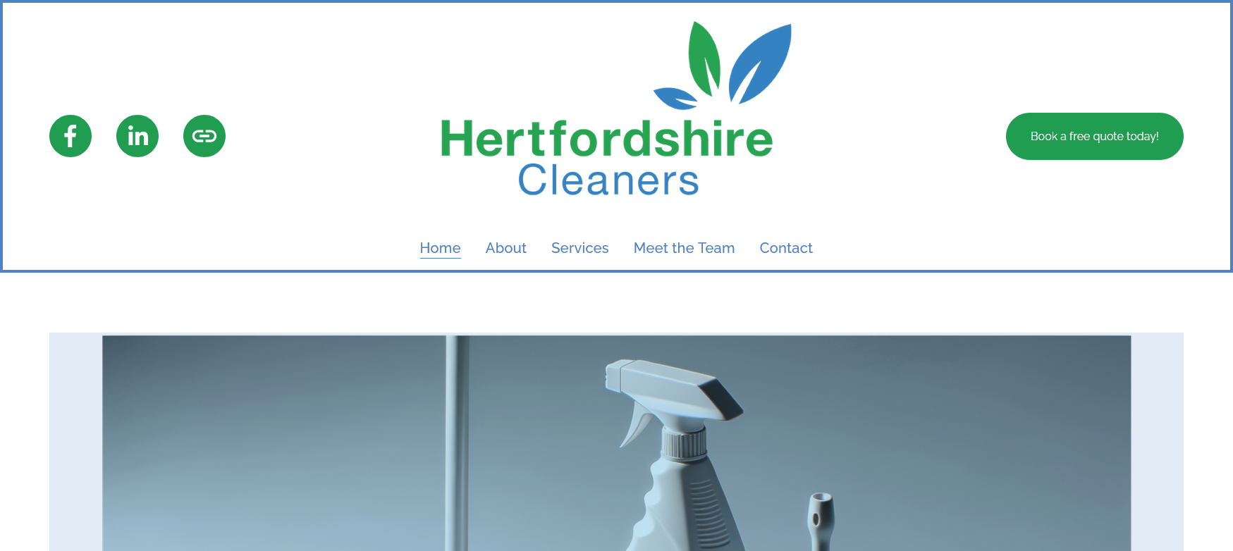 Hertfordshire Cleaners website Screenshot 001