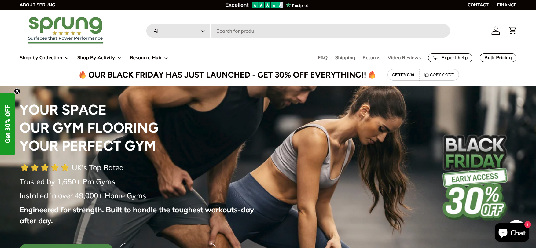 Sprung Gym Flooring Website Screenshot 001