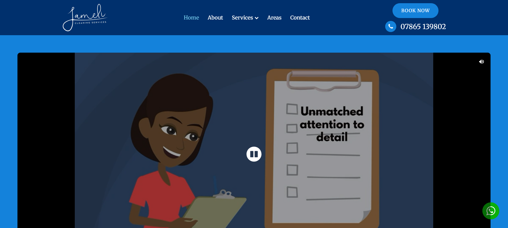 Jameli Cleaning Services Website Screenshot 001