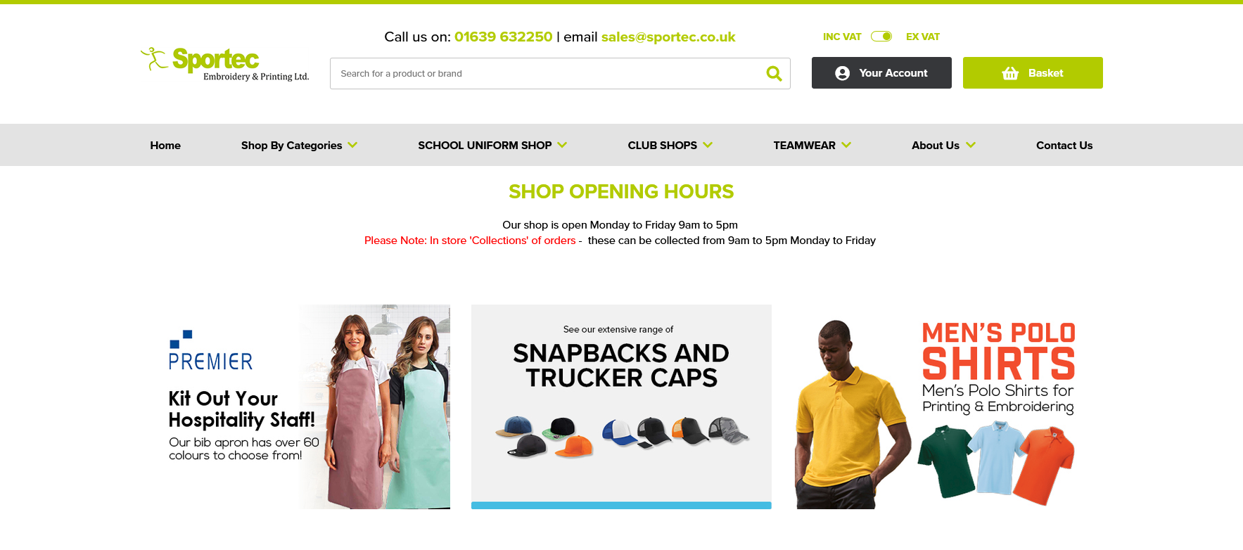 Sportec Embroidery & Printing Ltd Website Screenshot 001