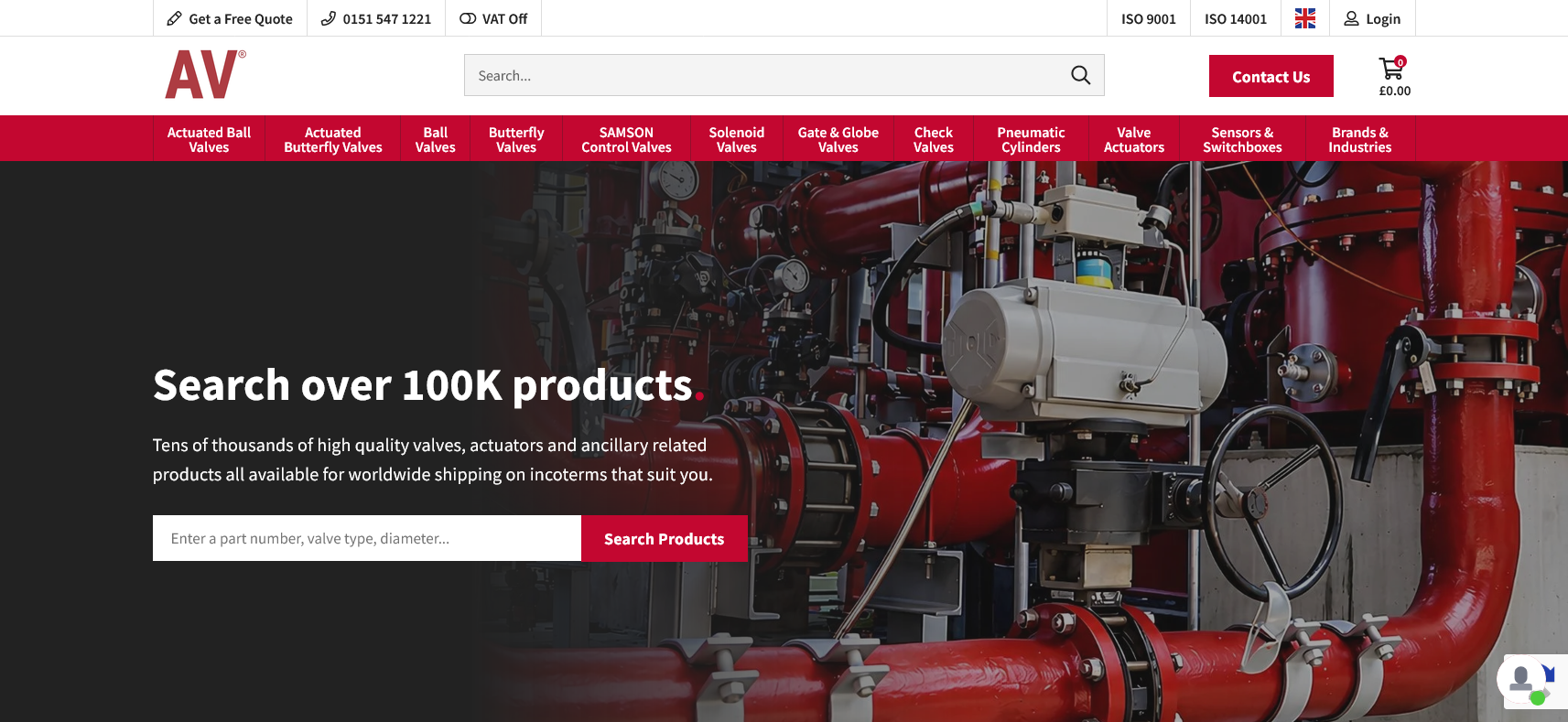 Actuation Valve & Control Ltd Website Screenshot 001