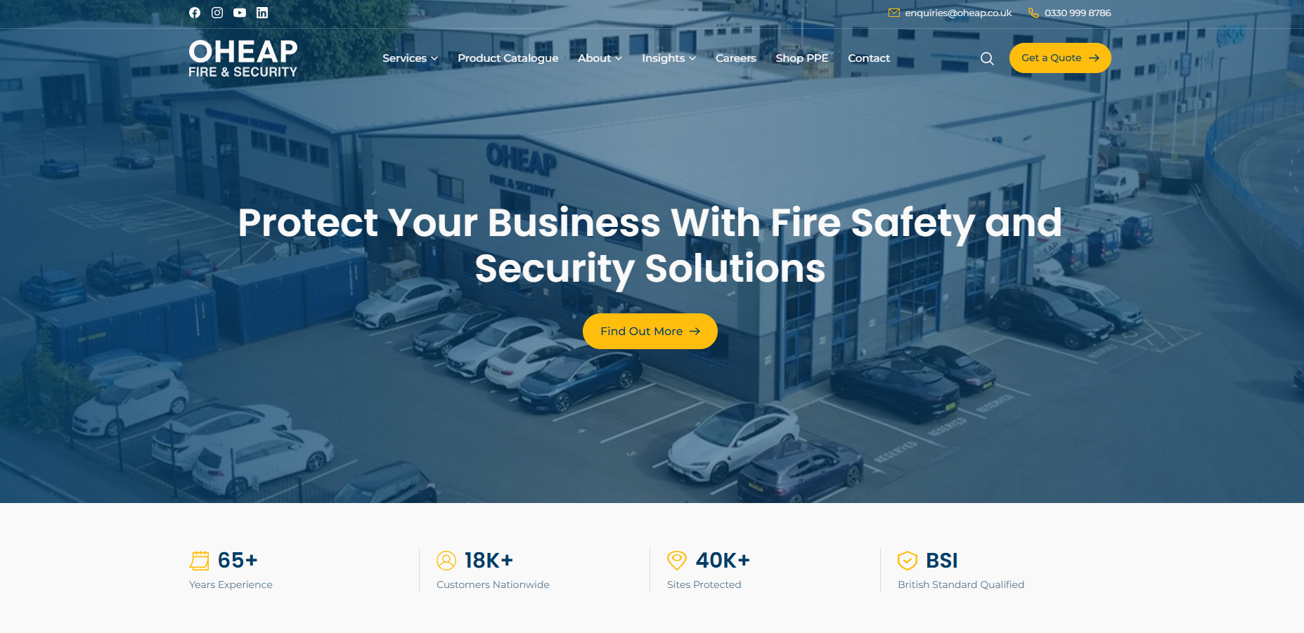 OHEAP Fire & Security Website Screenshot 001