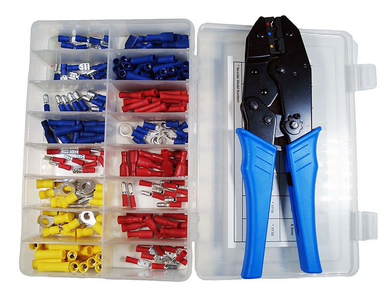 Electrical Fasteners / Connectors Assortment Pack + Crimper