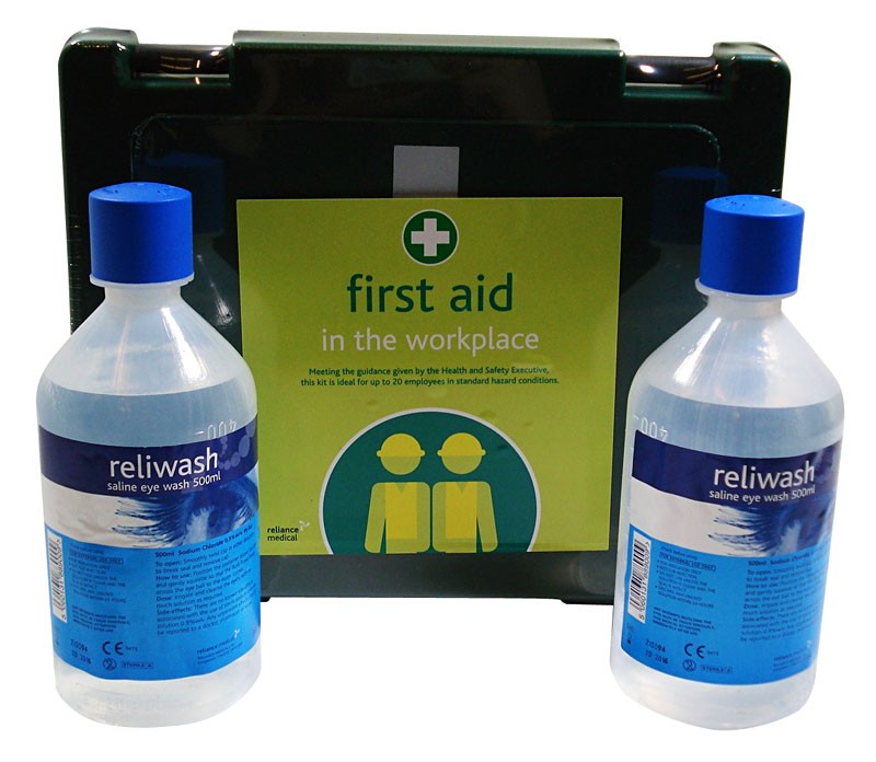 First Aid Kit + 2 x 500ml Eyewash