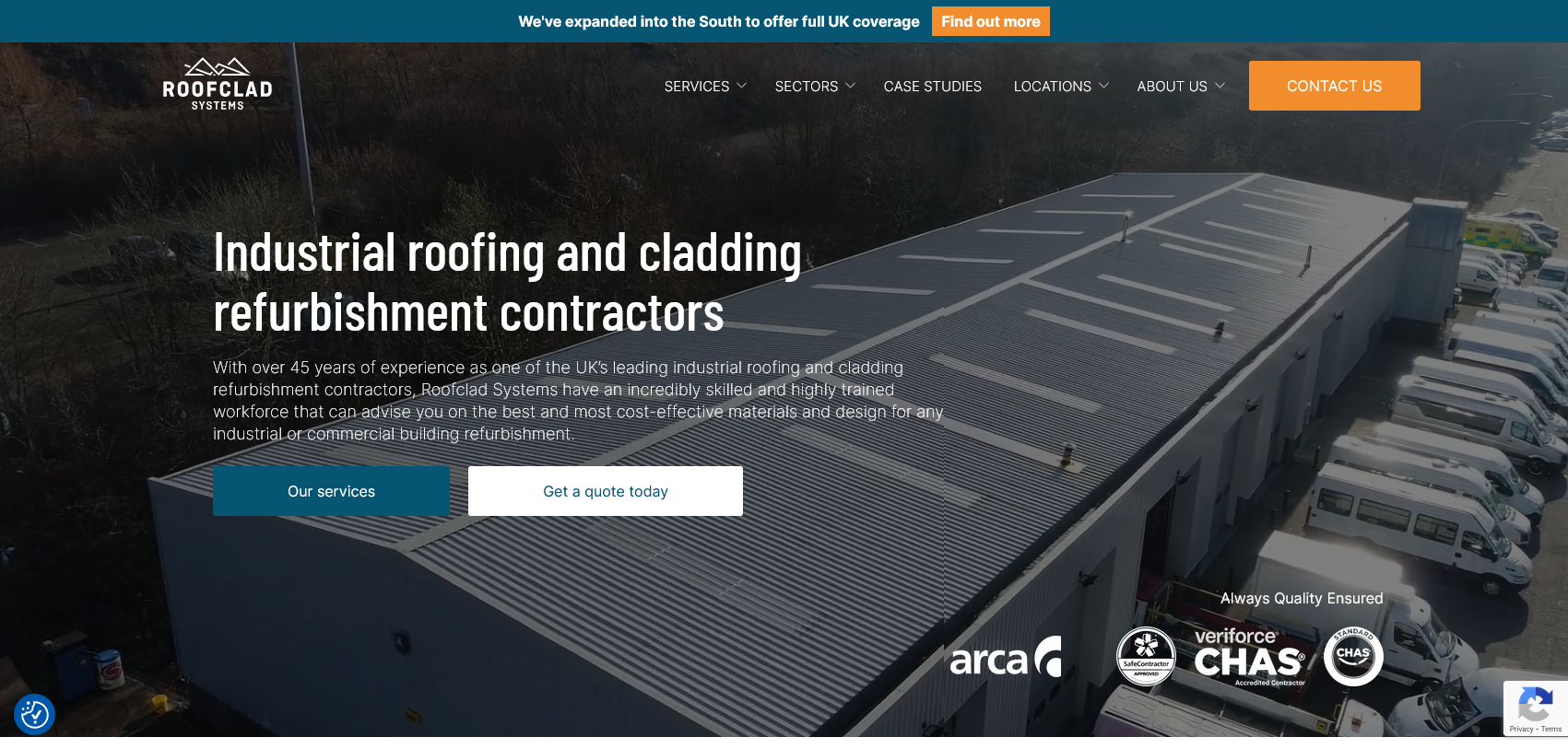 Roofclad Systems Website Screenshot 001