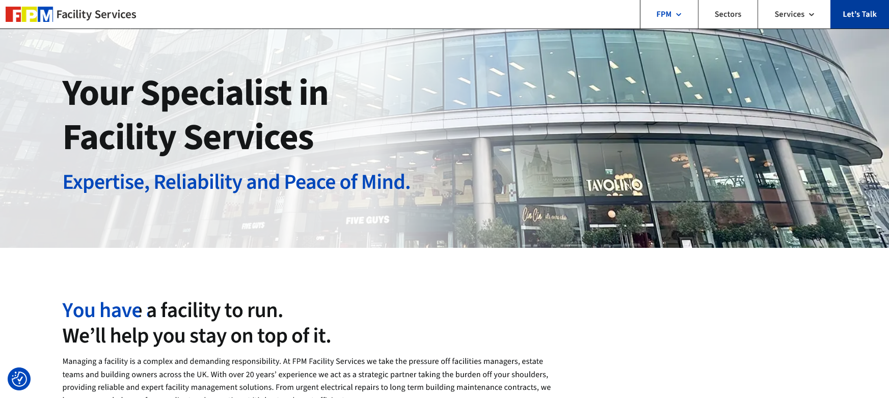 FPM Facility Services Website Screenshot 001