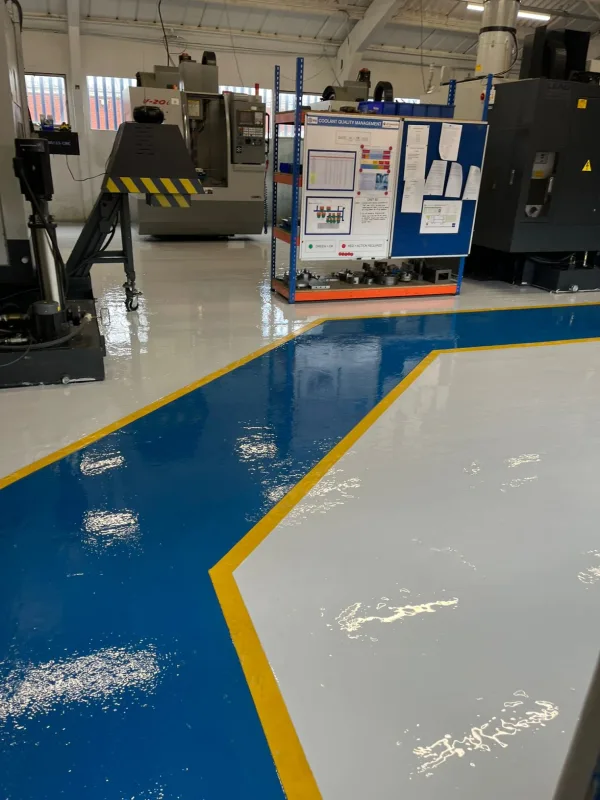 Resin Floor with Line Marking and Walkway