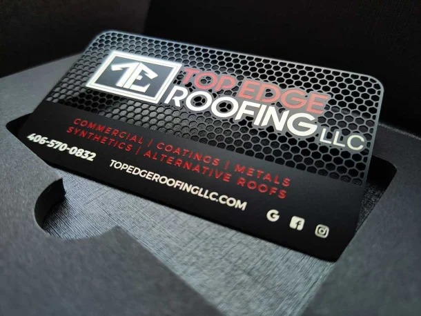 Black metal business cards