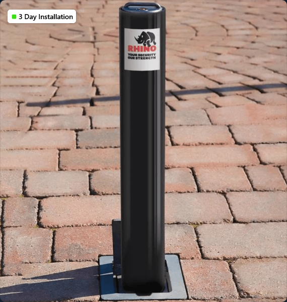 Black Powder Coated Steel Telescopic Driveway Bollard in London