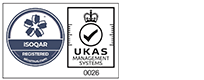 ISOQAR REGISTERED UKAS MANAGEMENT SYSTEMS Logo