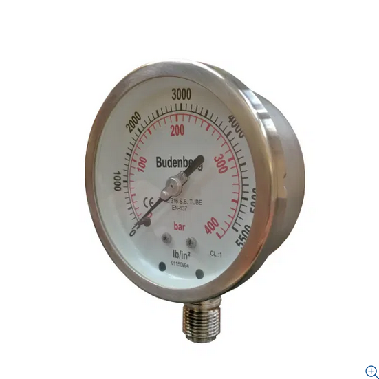 Budenberg 736 Stainless Steel Pressure Gauge