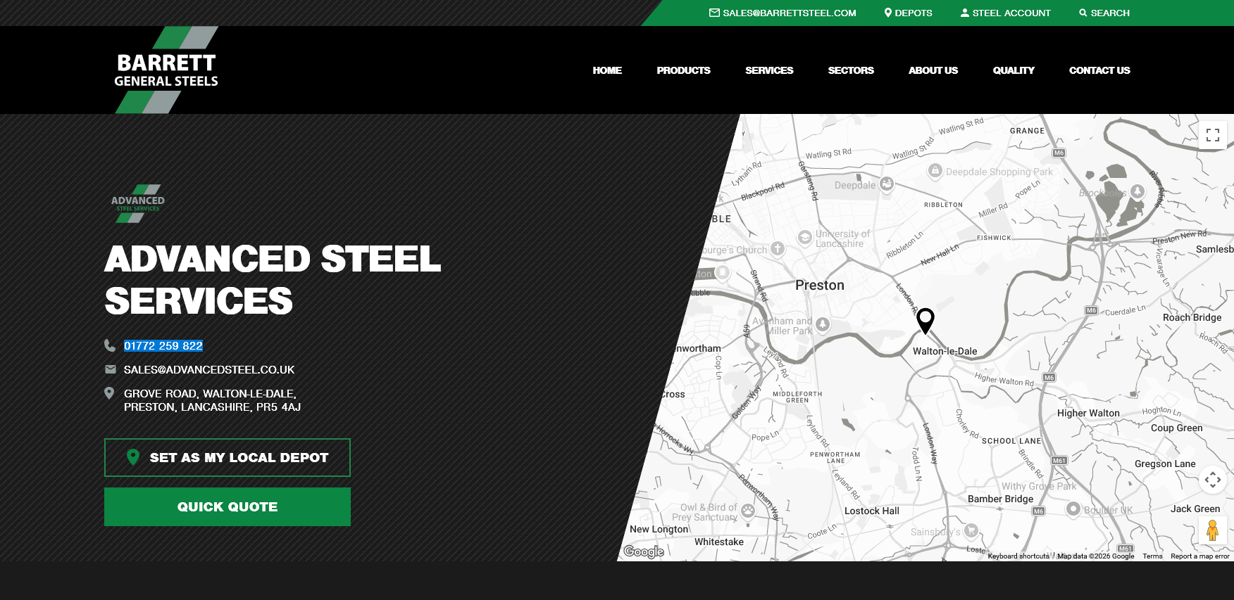 Advanced Steel Services Ltd Website Screenshot 001