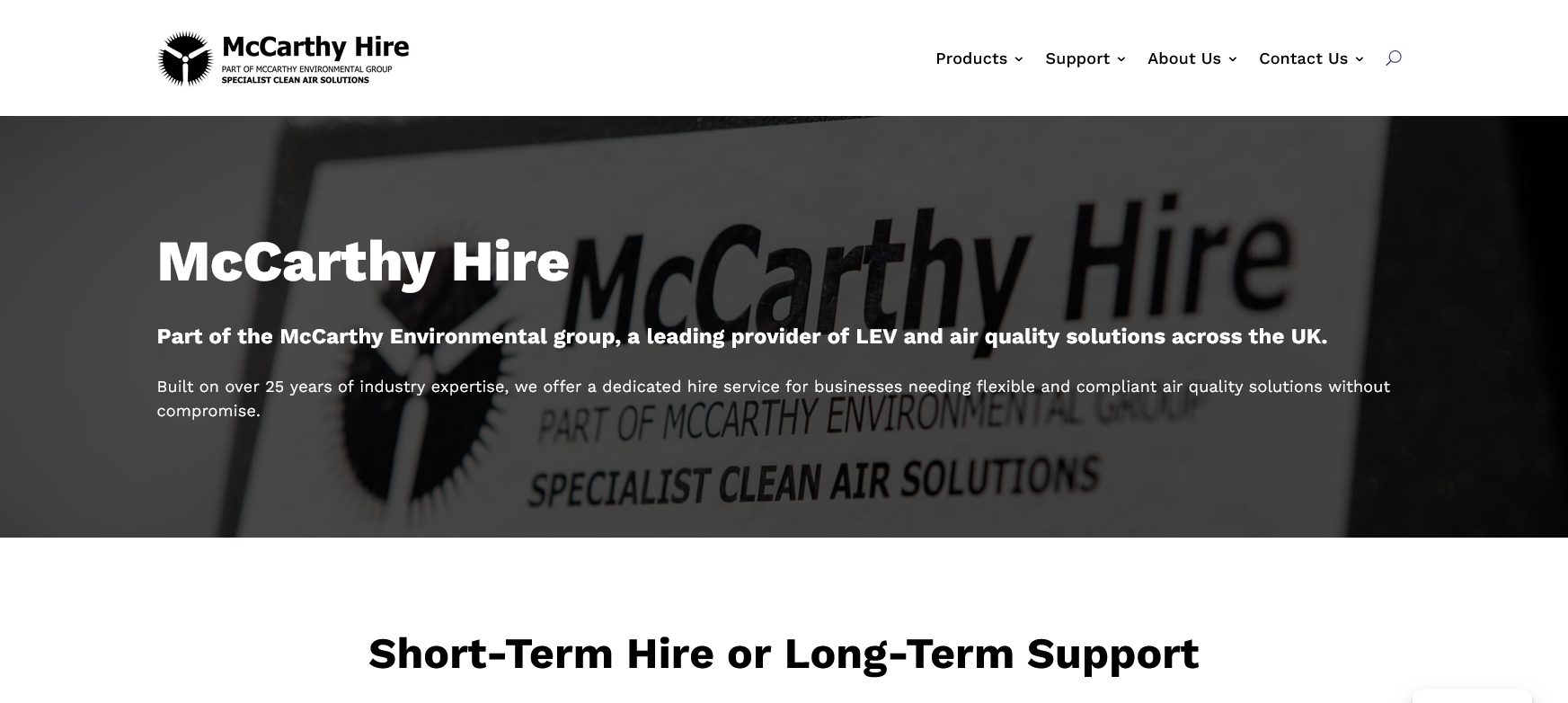 McCarthy Hire Website Screenshot 001
