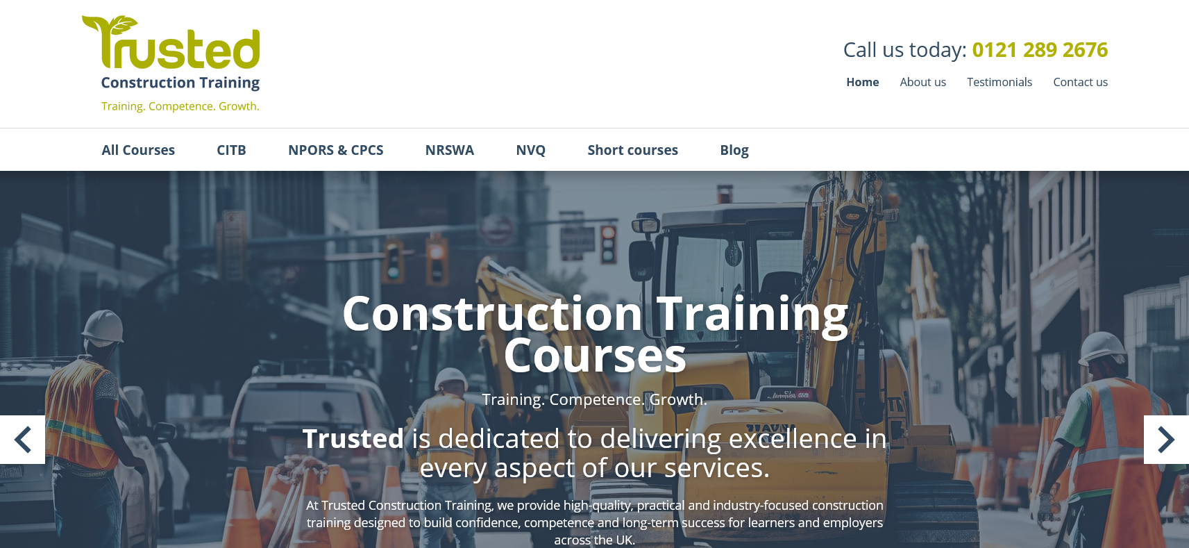 Trusted Construction Training Ltd Website Screenshot 001