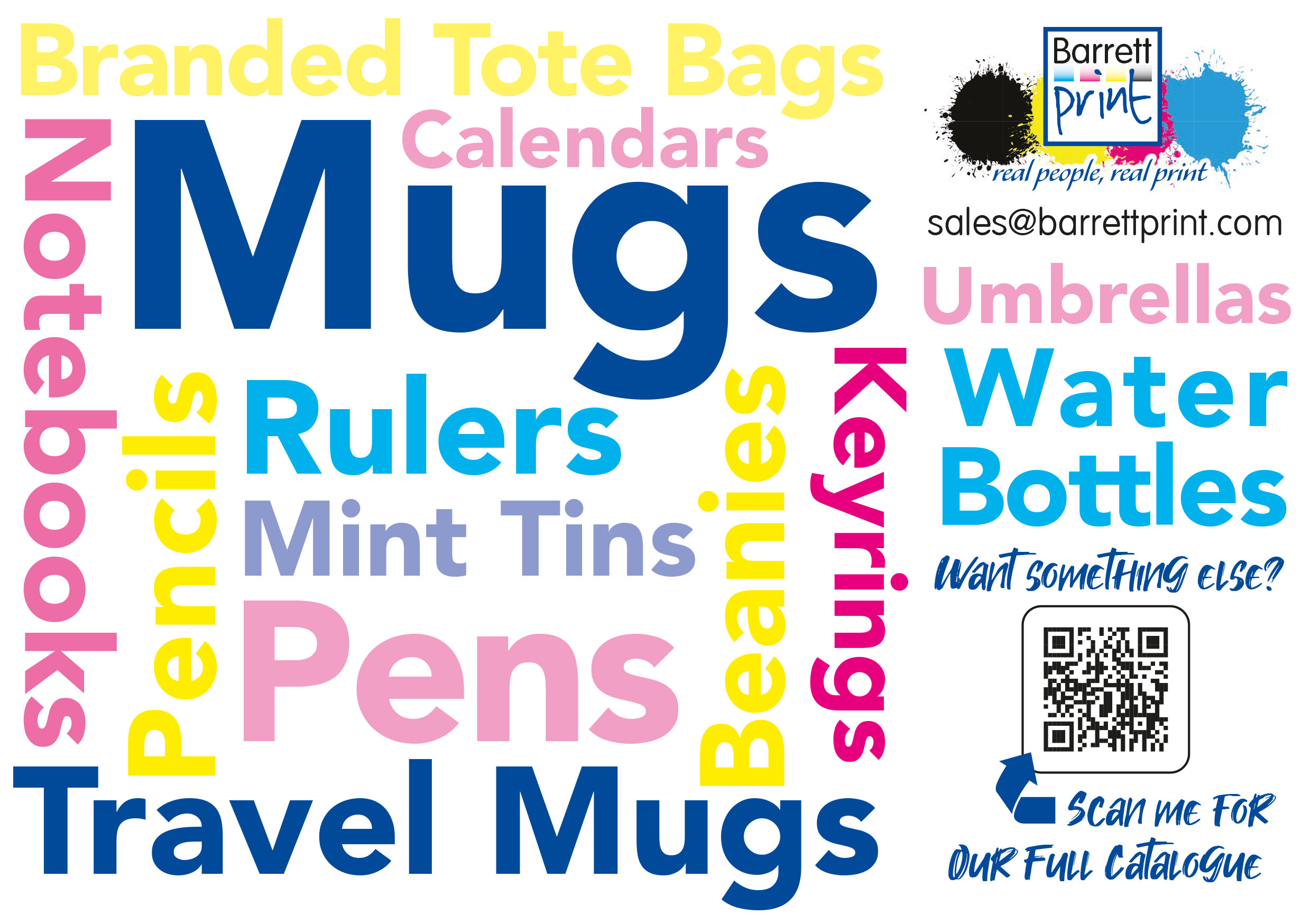A collage of promotional products available