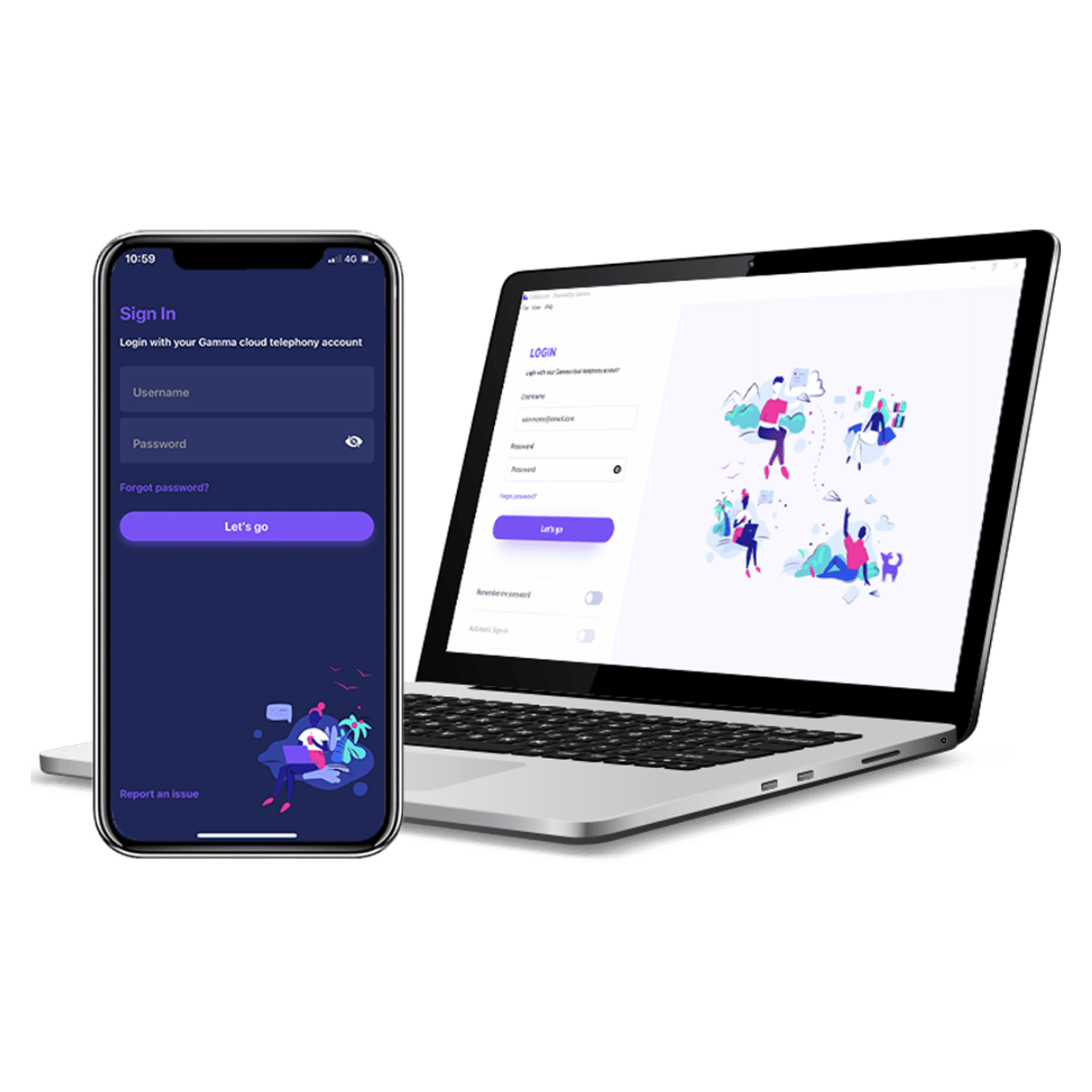 Horizon Phone System on Laptop and Mobile