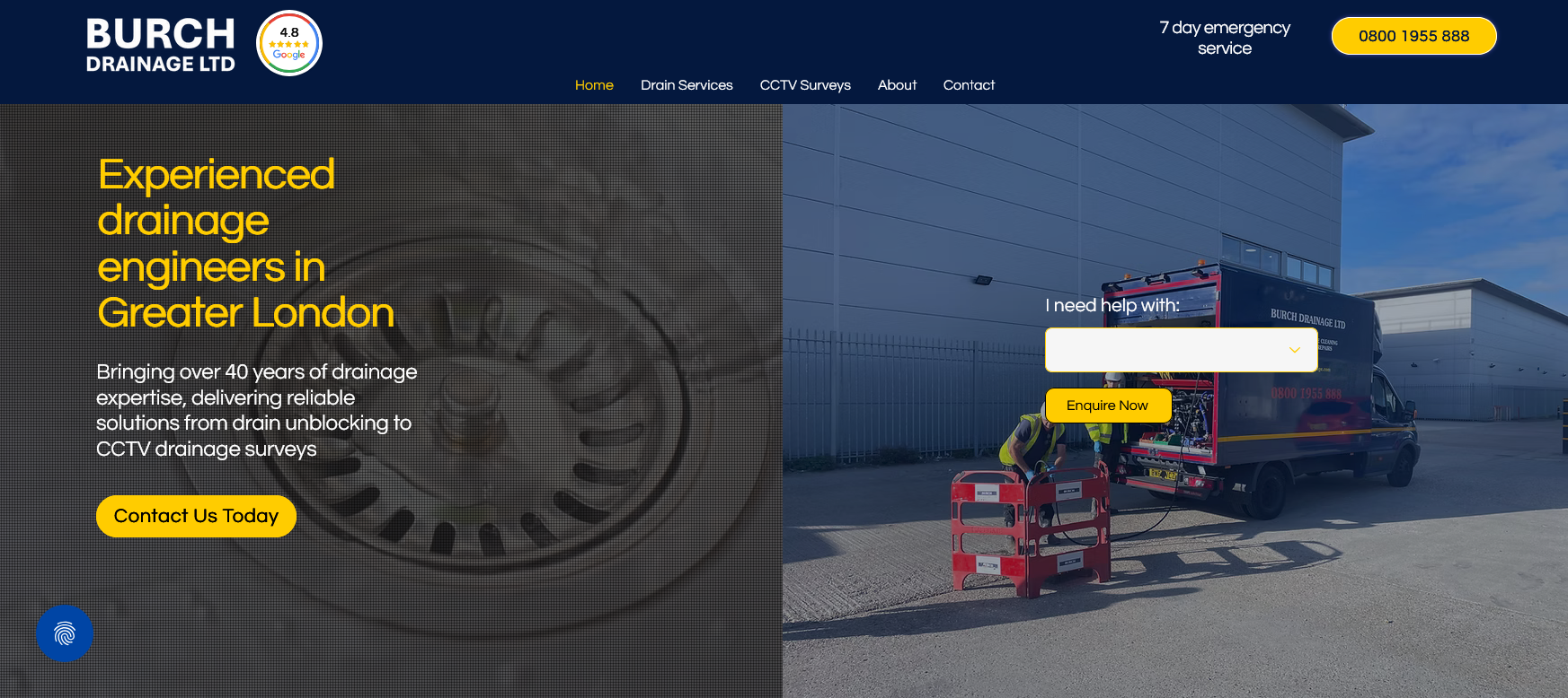 Burch Drainage Ltd Website