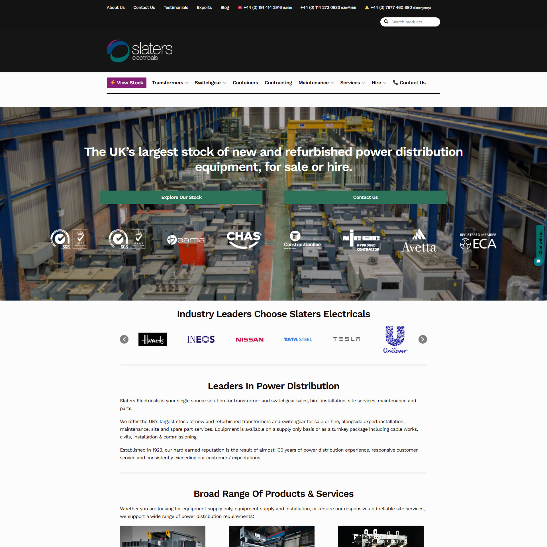 Slaters Electricals Website