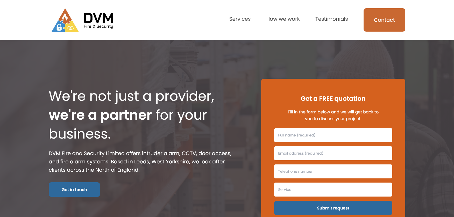 DVM Fire & Security Ltd Website Screenshot 001
