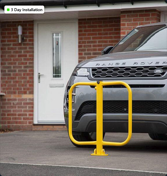 Yellow Heavy-Duty Fold-Down Anti-Parking Post in Birmingham